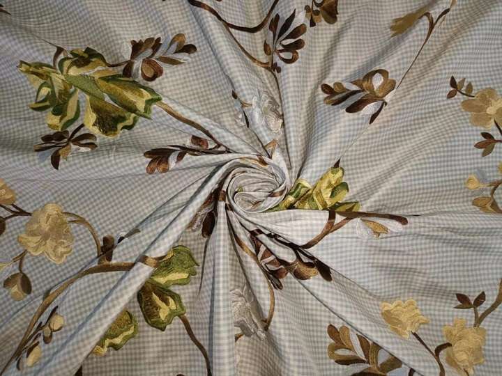 SILK TAFFETA EMBROIDERY FABRIC